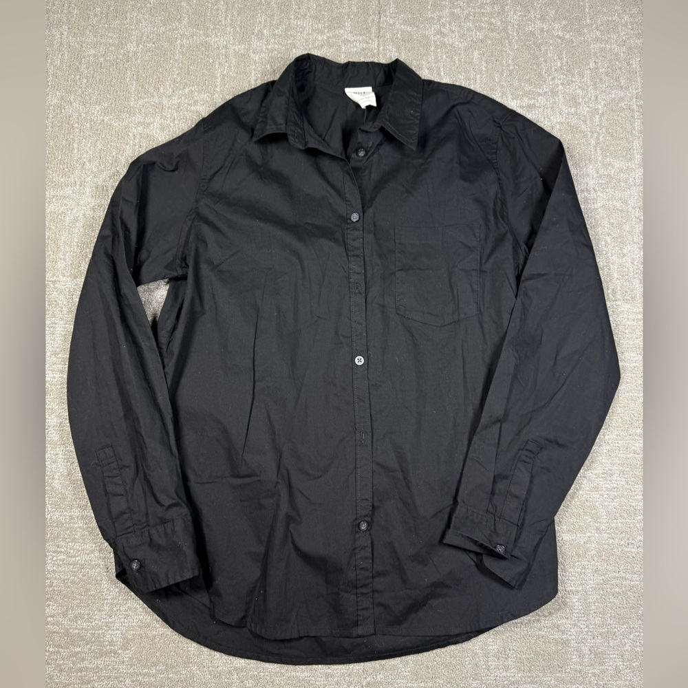 Gap Black Button Down Long Sleeve NWT Shirt Size Large